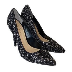 Fergie Alexi Black Beaded Heels Pumps 9M
